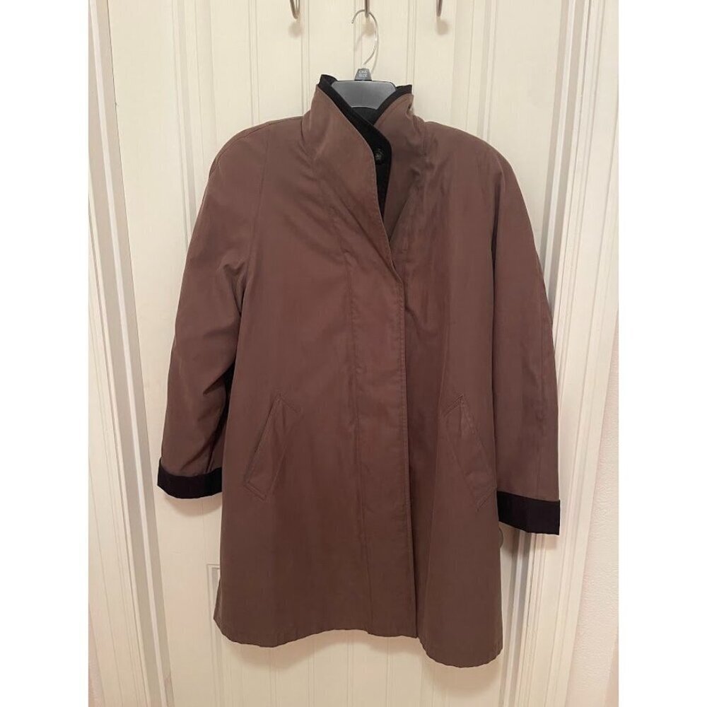 Gallery Petite Brown Coat REMOVEABLE LINING WOMEN'SSZ  PM Polyester/Acrylic Blen